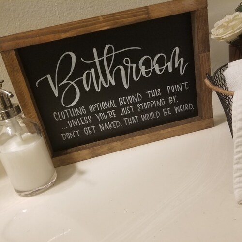 Would Poop Here Again Sign Bathroom Decor Bathroom Signs Etsy