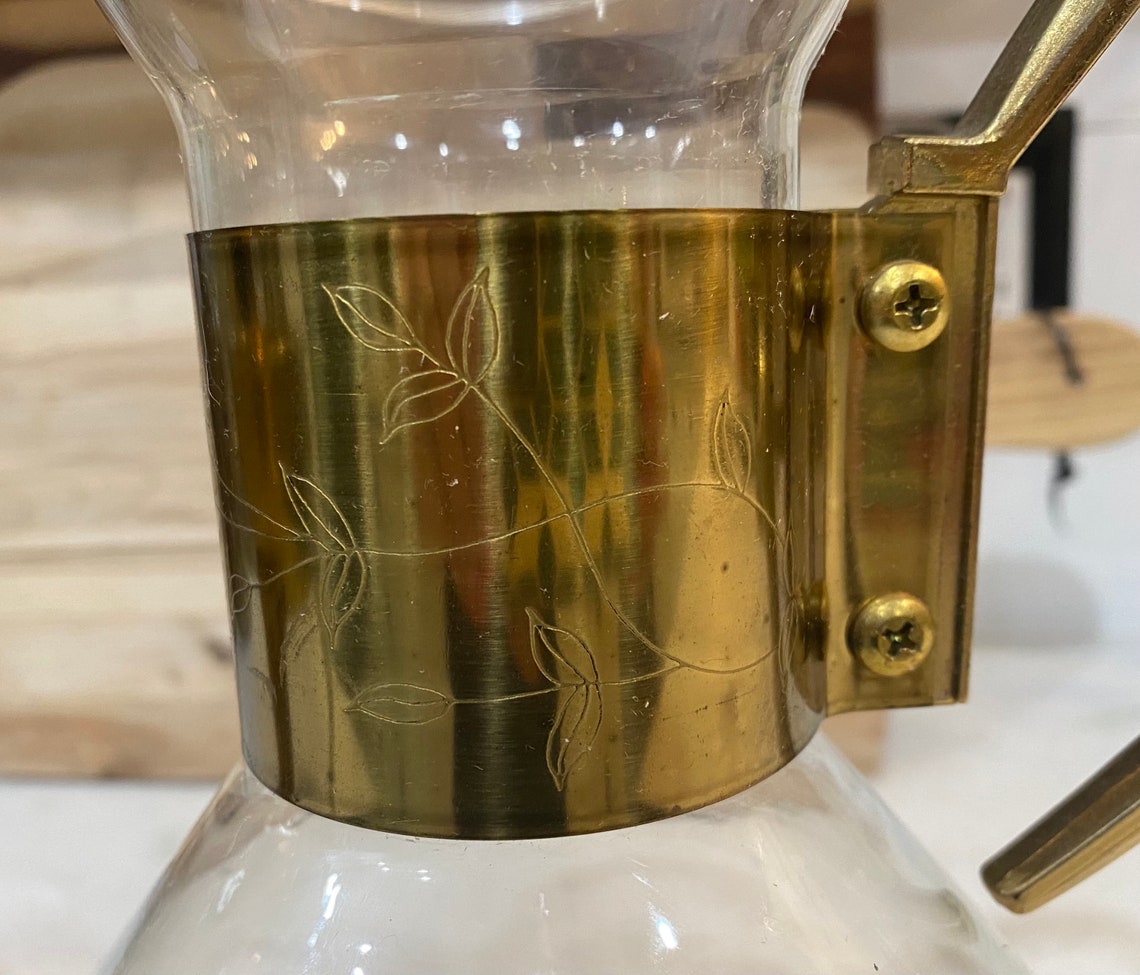 Princess House Glass Carafe Coffee Pot Tea Pot Floral Etsy