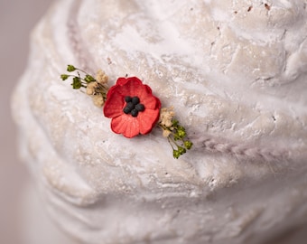 Summer Red Poppy Newborn Tieback Headband