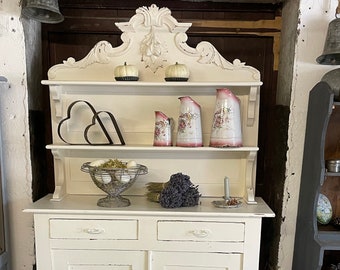 Uraltes Buffet, Küchenbuffet, Kommode mit Aufsatz, Schrank, Frankreich, Vintage, Shabby