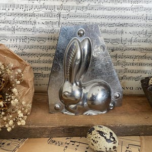 Vecchio piccolo stampo per cioccolato, 11 cm, coniglio, vintage, shabby