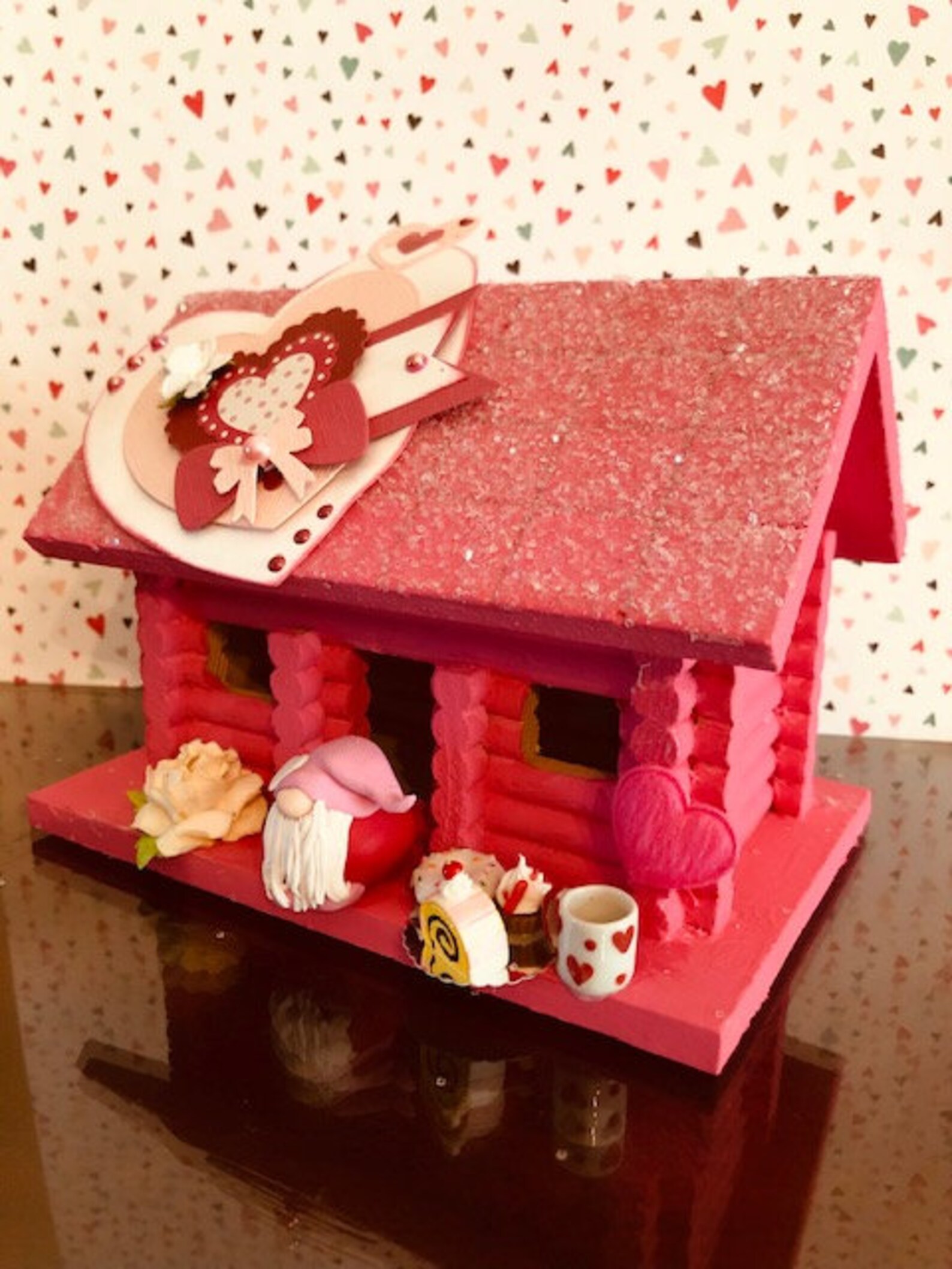 Valentine's Day, Valentine Cabin, Valentine's Day Glitter House