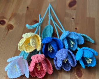 Crochet tulip flower, cotton