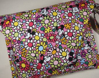 Large Crossbody Purse featuring Flower Power Mickey and Minnie