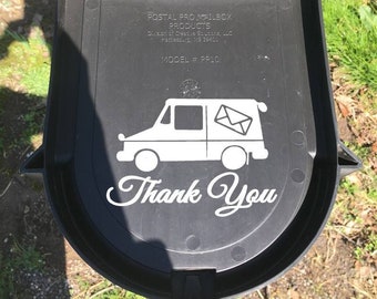 Mailbox Decal Thank You OS 035 Sticker us mail carrier thanks