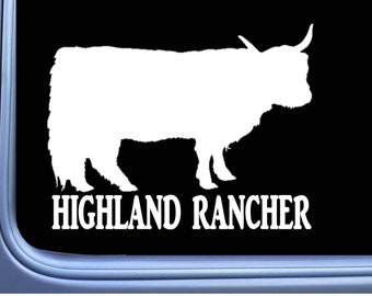 Highland Rancher Bull Decal Sticker OS 254 cattle cow
