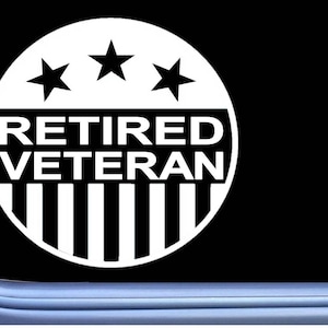 Retired Veteran decal sticker OS 413