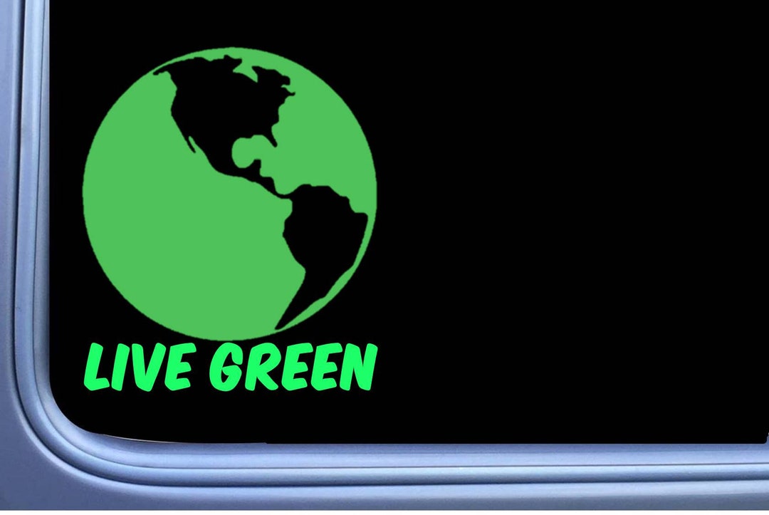 Earth Sticker Live Green OS 467 Vinyl Planet Decal Mother Earth - Etsy