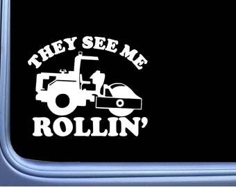 Compactor Sticker See Me Rollin OS 226 vinyl Decal Road Roller