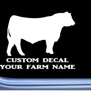 Custom Bull Decal Sticker OS 266 cattle cow hereford angus beef