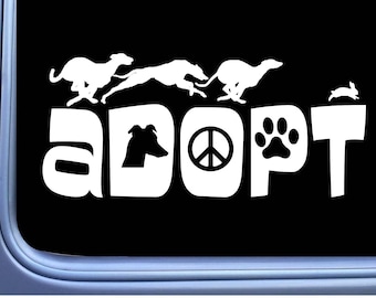 Greyhound Adopt Sticker Decal OS 238 dog rescue