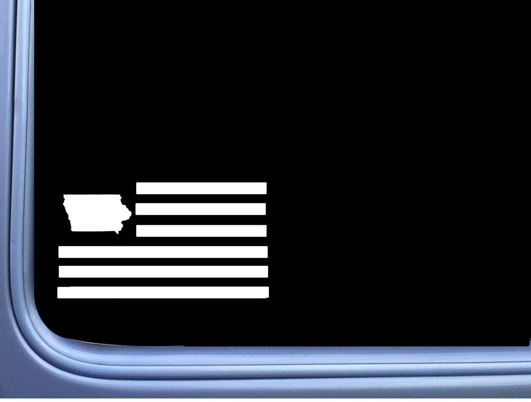 Iowa Flag Map Sticker Iowa American Flag M230 Sticker State Decal - Etsy