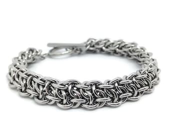 Stainless Steel Bracelet, Bracelet for Her, Chainmaille Hypoallergenic Bracelet, Chain Link Bracelet