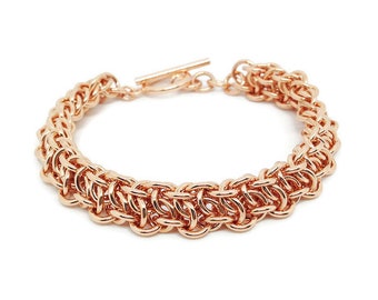 Copper Link Bracelet, Chainmail Bracelet, Bracelet for Her