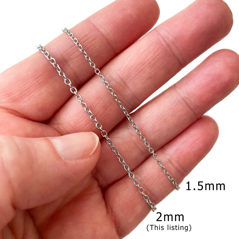 Stainless steel chain, cable chain, chain for pendant, necklace for women, necklace chain for men image 3