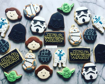 16pc Star Wars Cookies| Sugar cookies|