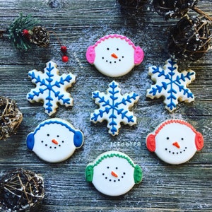 Snowflake and Snowman cookies |  holiday cookies | Christmas cookies