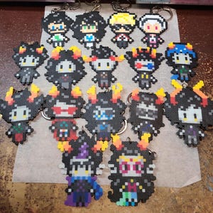 Homestuck Mini Perler Keychains