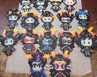 Homestuck Mini Perler Keychains
