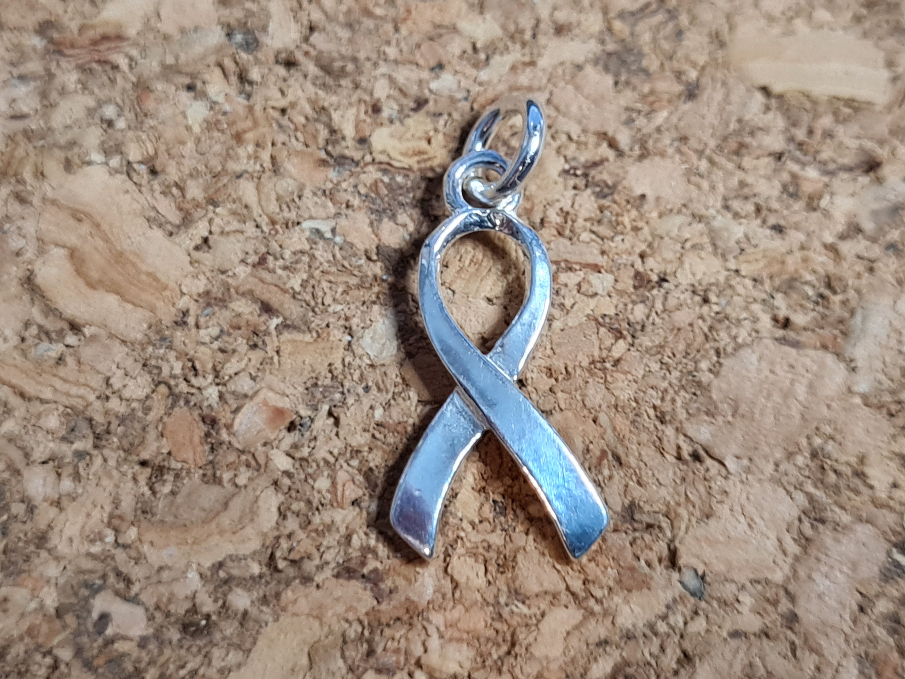 Breast cancer ribbon charm deals