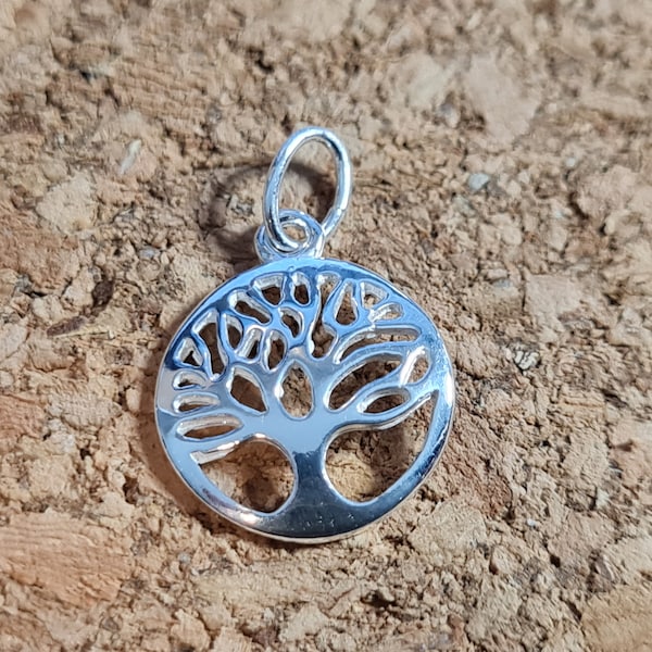 Sterling Silver 12mm Tree Of Life With Jump Ring (1pc)