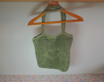 Häkeltasche mit Herz, Herzbeutel, Ökotasche, Hippie Boho Tasche, Einkaufstasche, Markertasche, Häkeltasche, Strandtasche, Sommertasche