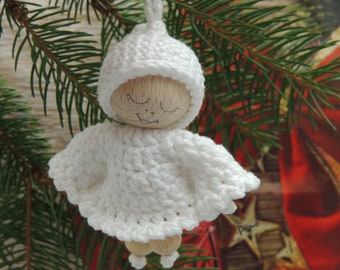 Weißes Engel Orlament, Engel Ornament, gehäkelte Engel Ornament, Engel Ornament, Weihnachtsdeko, Geschenkidee