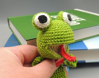 Frosch Lesezeichen, gehäkeltes Lesezeichen, Geschenk für Leseratten, Lesezeichen, Geschenk für Leseratten, Buchliebhaber, Buchliebhaber