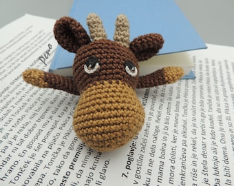 Kuh Pagewender, braunes Kuh Lesezeichen, Geschenk für Buchliebhaber, Geschenk für Leseratten, Buchzubehör, lustiges Lesezeichen, Lehrer Geschenk, Tier Lesezeichen