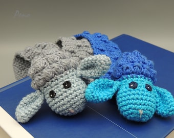 Sheep bookmark, blue sheep, crochet  animal bookmark, sheep lover, sheep, bookworm gift, book gift for a reader
