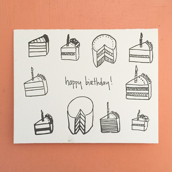 Letterpress Birthday Cake Card