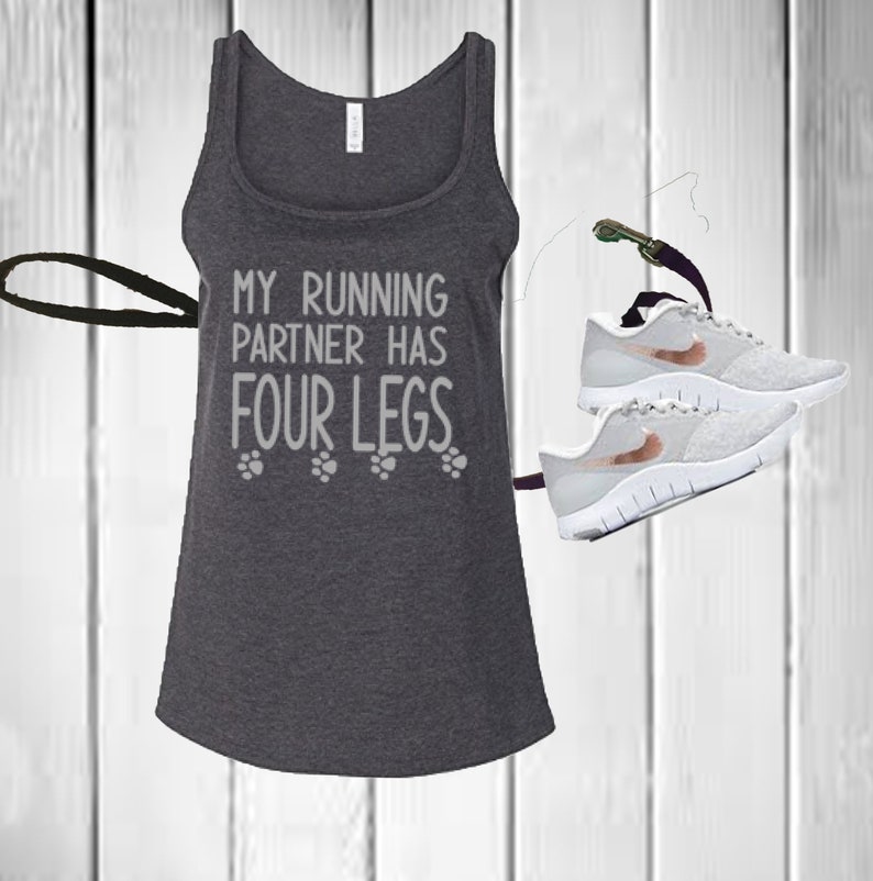 Running Partner Has Four Legs Tank,Dog Running Partner Top,Running Tank Top for Women,Dog Lover Tank Runner and Dog Gift Dog Owner Top