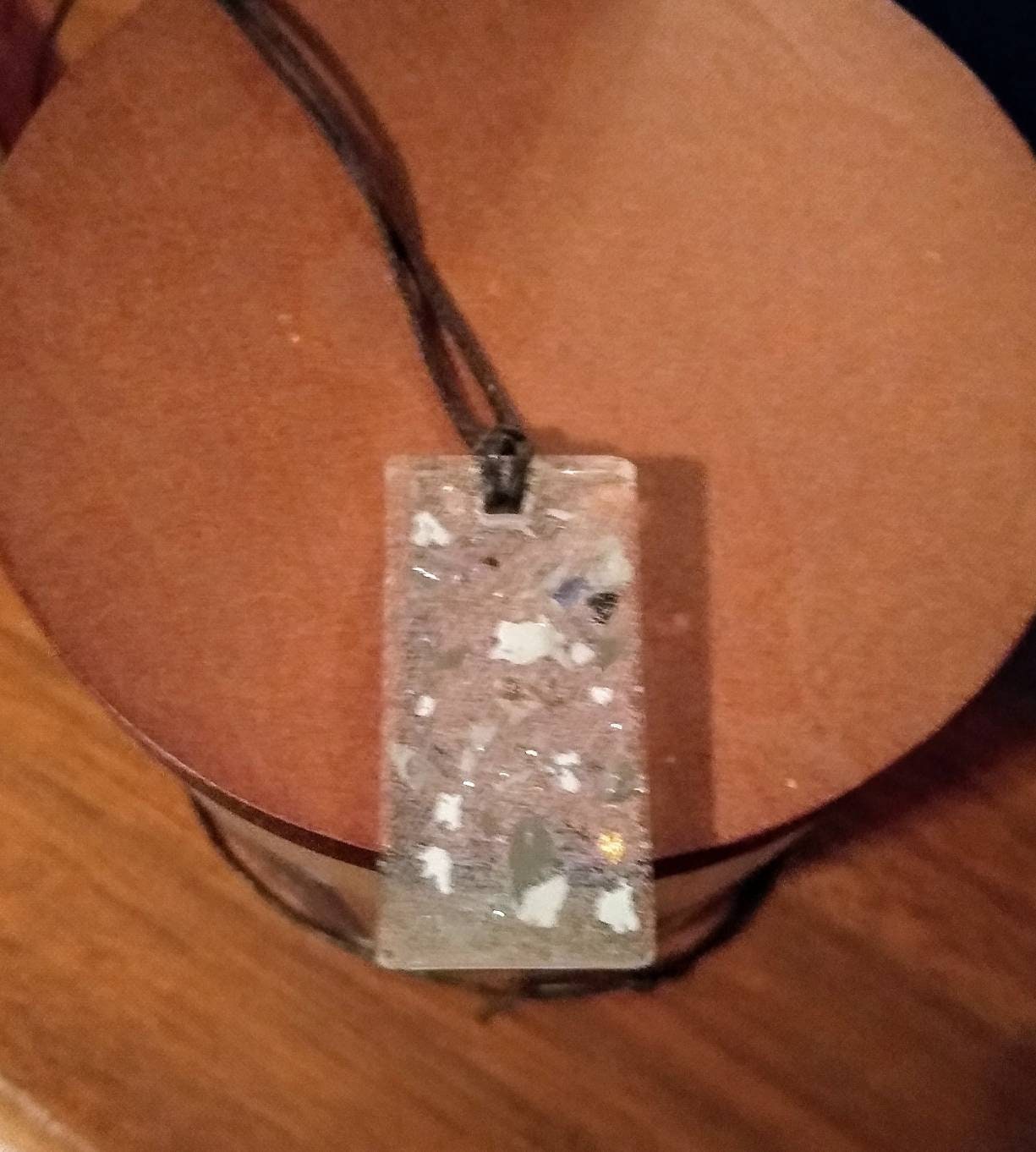 Handmade Resin pendant with mirrored glass and sparkles. Etsy