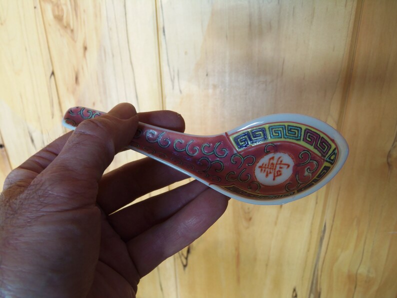 Vintage Chinese Soup Spoons Etsy