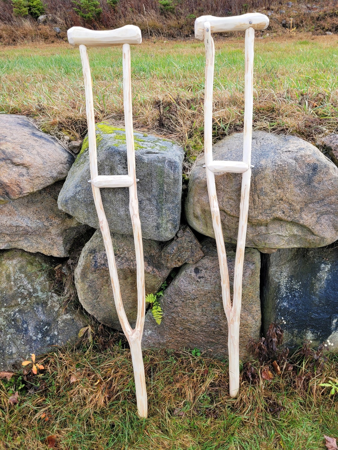 Unfinished Crotch Crutches pair Etsy