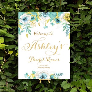 Bridal Shower sign, bridal shower Poster, Shower Welcome Sign, Bridal Shower decorations, bridal shower decor, bridal shower invitation image 2