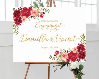 Engagement decorations, Engagement welcome sign, Engagement signs, welcome engagement party sign, engagement party sign, engagement invites