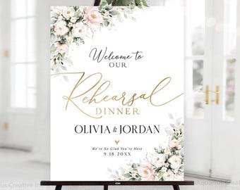 Personalized Rehearsal Dinner Sign, Rehearsal Sign, Blush Pink Decor, Rehearsal Decor, Blush Pink Rehearsal Dinner, Rehearsal Dinner sign