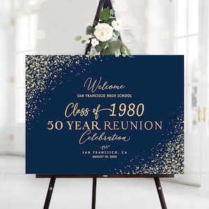 Reunion welcome sign, Class reunion welcome sign, 50th class reunion, 50 year high school reunion, Reunion Decoration, Reunion Celebration