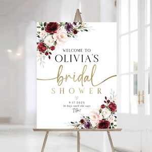 Letrero de despedida de soltera, Decoraciones de despedida de soltera, Letrero de bienvenida de despedida de soltera, Letrero de despedida de soltera rosa rubor, Invitación de despedida de soltera de Borgoña