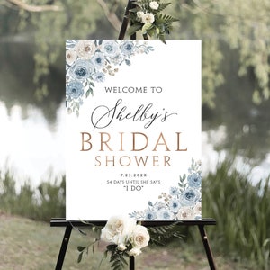 Dusty blue Bridal Shower Sign, Bridal Shower Decorations, Bridal Shower Welcome Sign, Bridal Shower banner, Dusty blue Welcome Sign