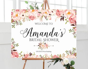 Bridal shower Poster, Blush Pink decor, Bridal Shower sign, Bridal Shower Decorations, Bridal Shower Welcome Sign, Bridal shower Invitation