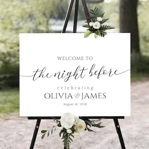 Rehearsal Dinner Sign, Rehearsal signs, The Night Before Rehearsal Dinner, Rehearsal Dinner Welcome sign, Rehearsal dinner decor, Wedding