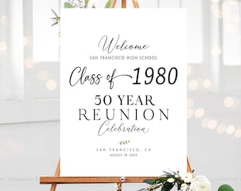Reunion welcome sign, Class reunion welcome sign, 50th class reunion, 50 year high school reunion, Reunion Decoration, Reunion Celebration