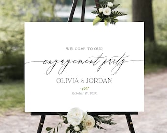 Minimalist Modern Engagement Sign, Engagement signs, Engagement welcome sign, Engagement party Welcome Sign, Minimalist Engagement decor