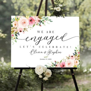 Engagement party sign, Engagement welcome sign, Engagement decorations, Engagement signs, Engagement Decor, Engaged sign, Engagement Poster