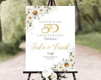 50th Anniversary sign, 50th Anniversary Poster, 50th Welcome Sign, 50th Anniversary invitation, Anniversary decorations, Anniversary Sign
