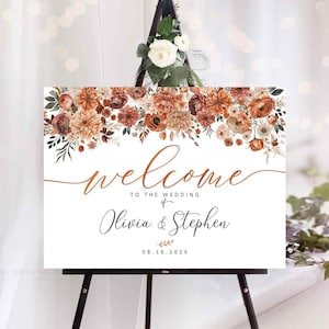 Wedding Welcome Sign, Fall Wedding sign, Autumn wedding welcome sign, fall wedding decor, Terracotta Boho Wedding, Fall Wedding Decorations