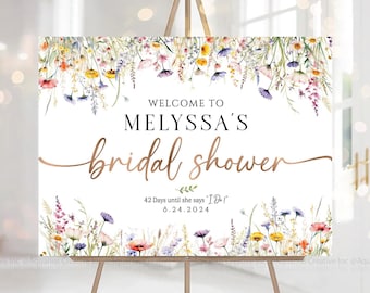Möhippaskylt, brudduschdekorationer, välkomstskylt för bruddusch, brudduschbanderoll, bruddusch med vildblommor, dekor med vildblommor