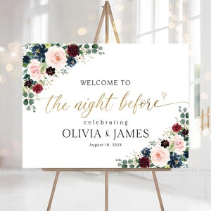 Rehearsal Dinner Sign, Rehearsal signs, The Night Before Rehearsal Dinner, Rehearsal Dinner Welcome sign, Rehearsal dinner decor, Wedding